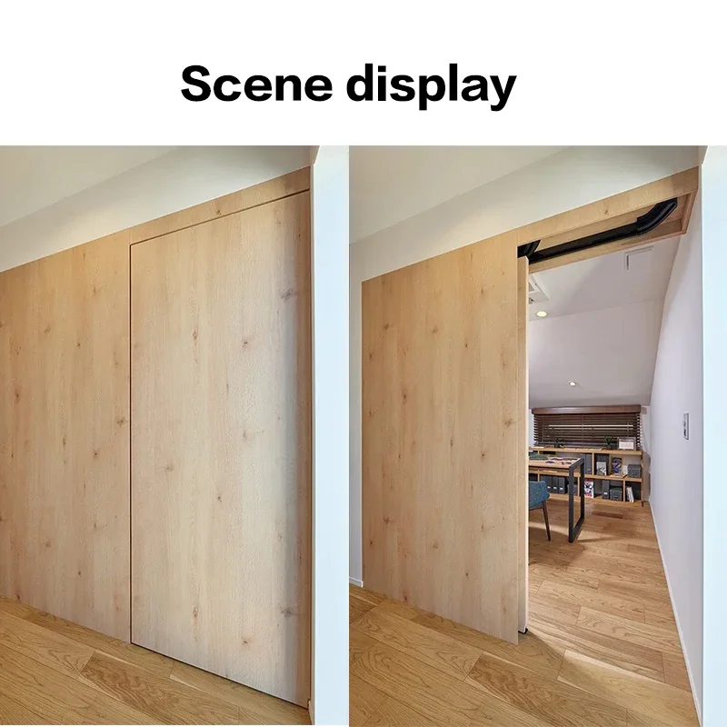 Second Generation Invisible Flat Sliding Door Track Buffered Hardware Kit For Wardrobe Closet Bedroom Hidden Door System