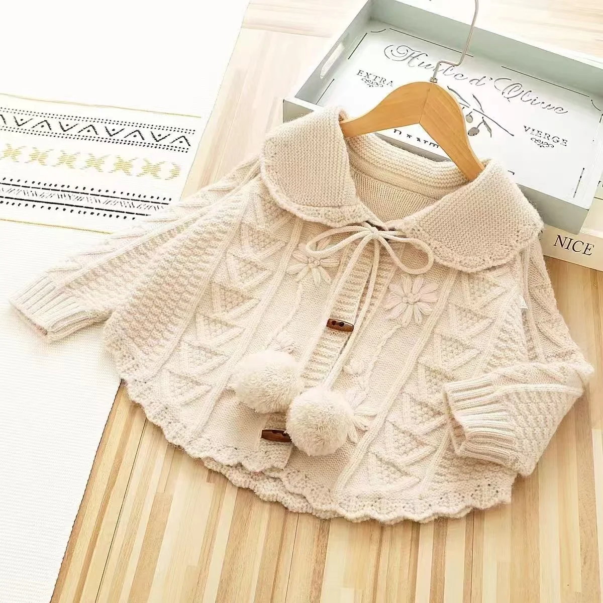 

Kids Girls' Sweater Autumn 2025 New Style Retro Children's Knitted Cardigan Top Sweet Long Sleeve Baby Coat Children's Cardigan