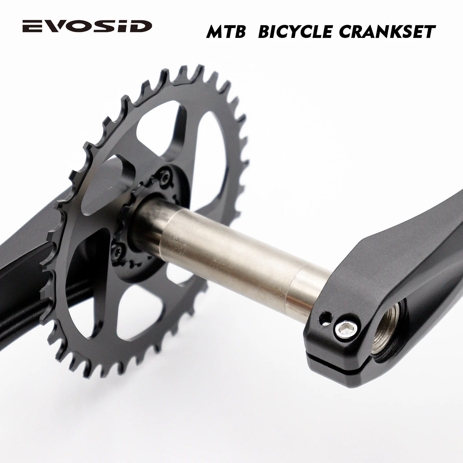 EVOSID GX Bicycle Crankset MTB Bike Crank Chainring 175mm 6 Degree 32T 34T 36T 38T Aluminum Alloy with Bottom