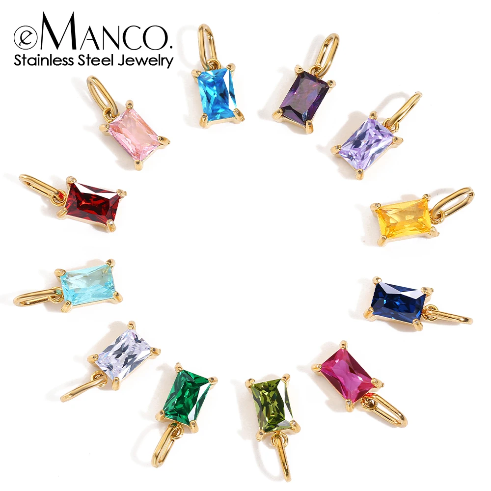 EMANCO 14K Gold Plated Stainless Steel Inlaid With Zircon Pendant DIY Jewelry Charms Earring Necklace Making 48 Hours Shipping