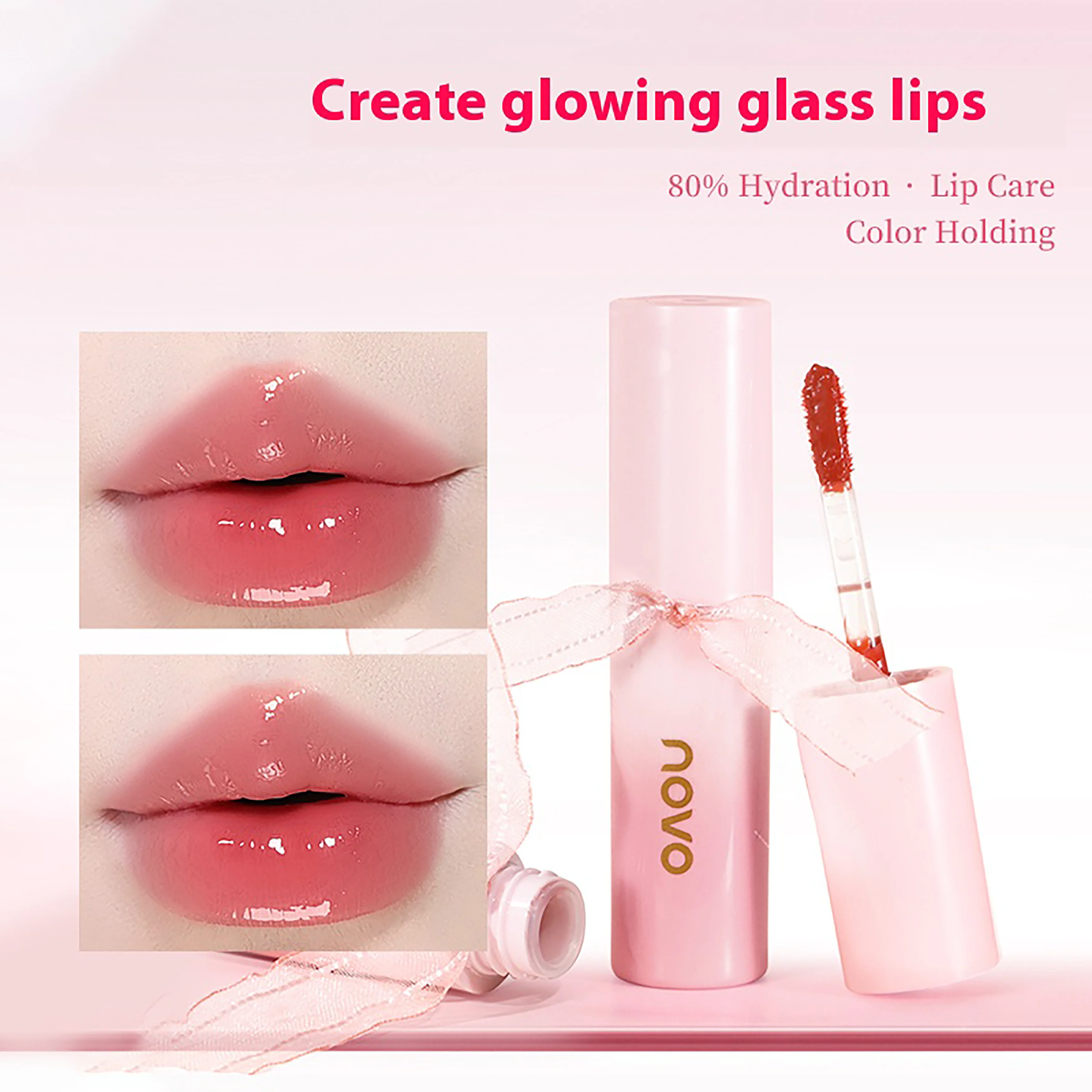 NOVO Hidratante, não transferido e suave nas linhas labiais, este brilho labial é adequado para qualquer ocasião.