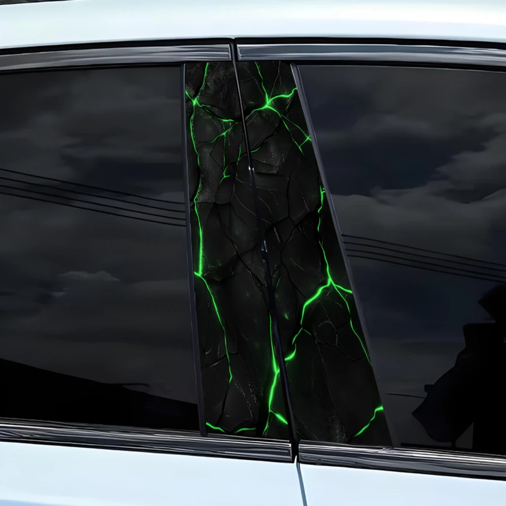 3D Stereoscopic Technology Crack Car B-Pillar TWaterproof Decal Diy Car Doors Pillar Decals B Pillar Post Cover Trim Stickers ﻿