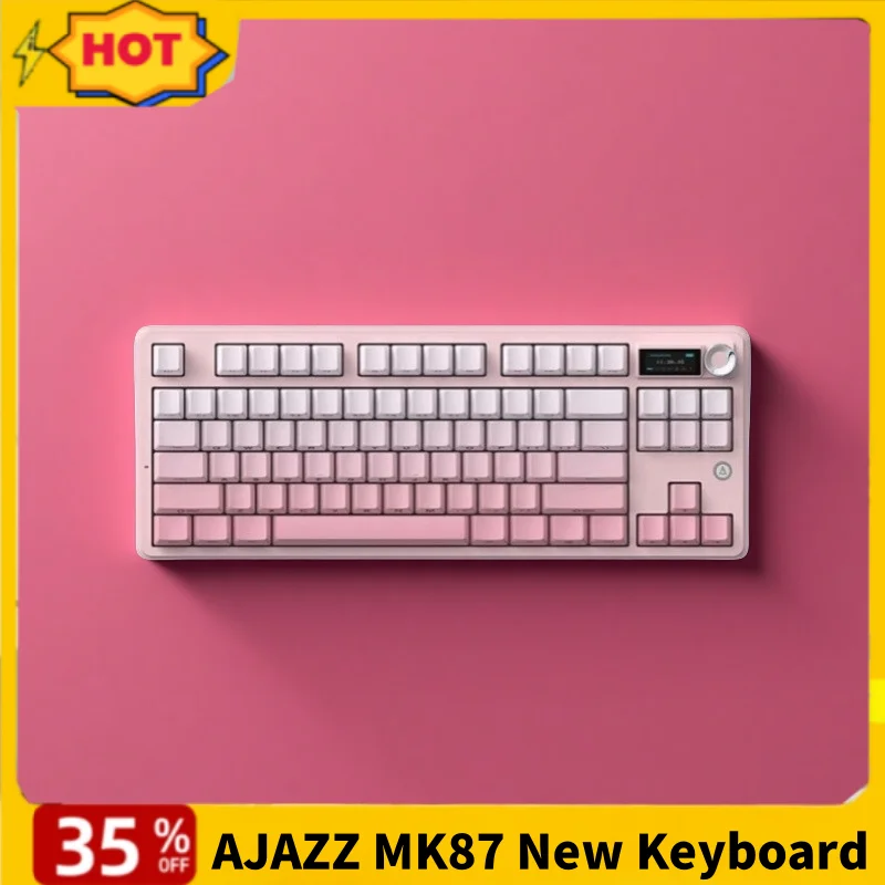 

AJAZZ MK87 Wireless Gaming Mechanical Keyboard Tri-mode TFT Screen Gasket RGB Esports Bluetooth Gamer Keyboard For Laptop Tablet