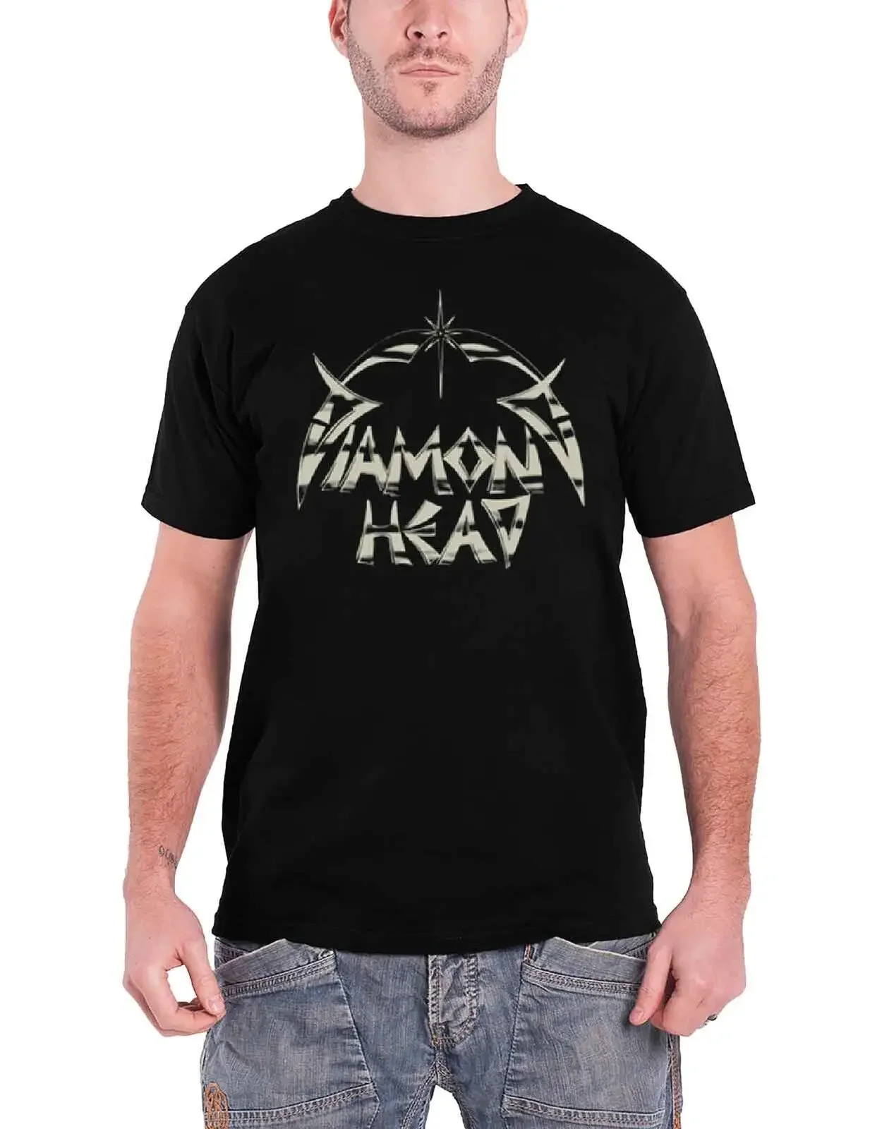 Diamond Head T Shirt band Logo new Official Mens Black long or short sleeves