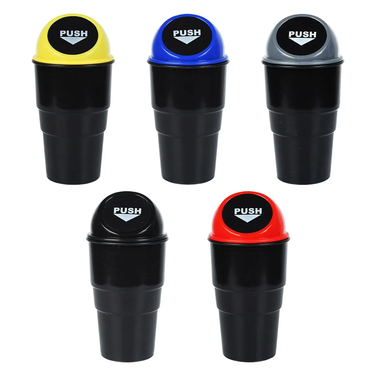 Generic Car Cup Holder Trash Can with Lid, Leakproof Car Trash Can, Auto Garbage