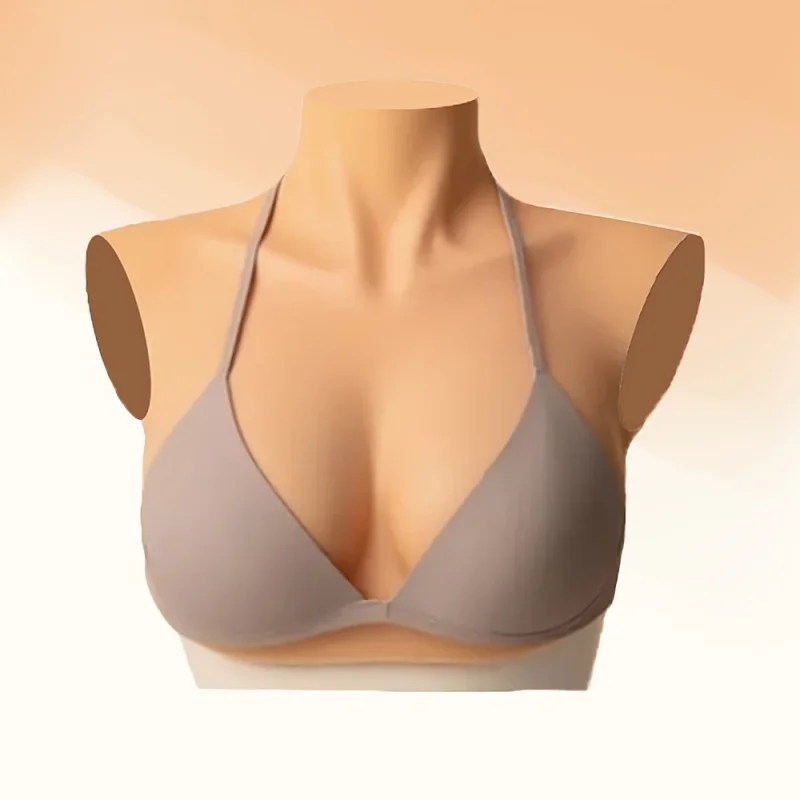 High Neck CDEG Cup - Realistic Breast Formation Silicone Bra, Tight-Fitting Cross-Dressing Queen Design for Cosplay，for Man& Gay