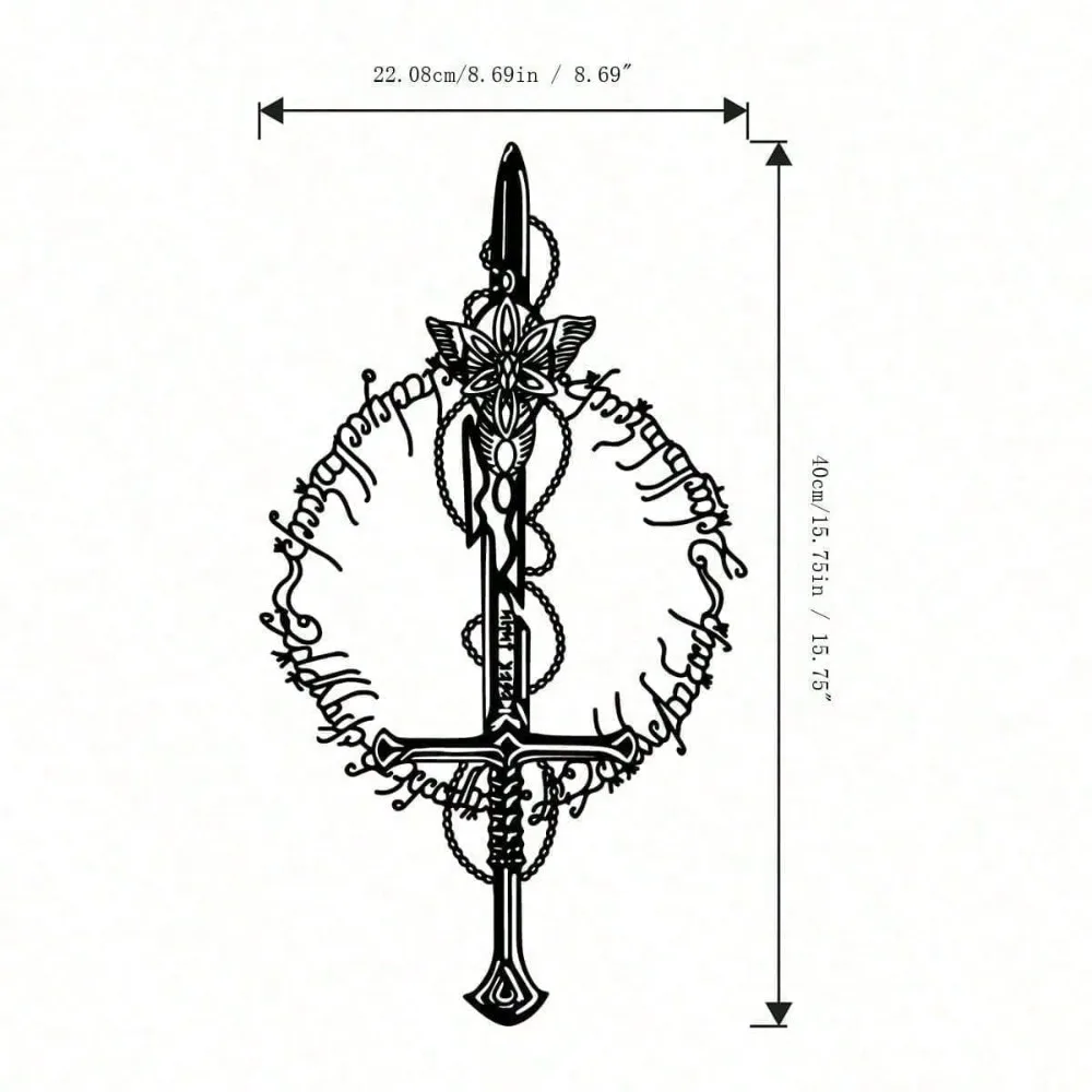 SZC Ringwraith Metal Wall Art, Lord of The Rings Inspired Aluminum Decor for Home Man Cave