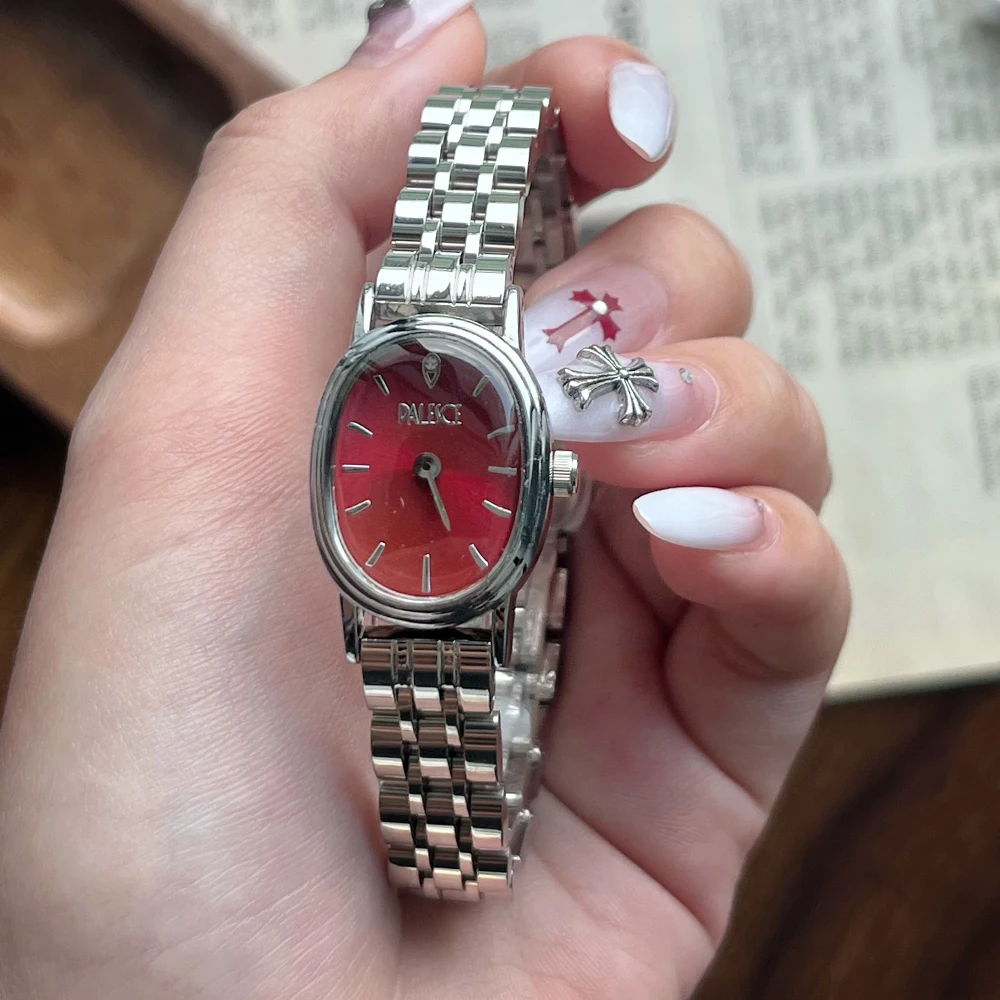 นาฬิกาข้อมือควอตซ์ผู้หญิง ดีไซน์แฟชั่นลำลอง หรูหรา ทันสมัย กันน้ำ สายสแตนเลส สไตล์ใหม่