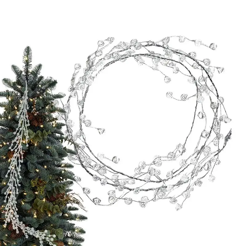 Crystal Garland For Christmas Tree Christmas Garland Artificial Pearls Beads 3.6 Ft Garland For Christmas Tree Decorations