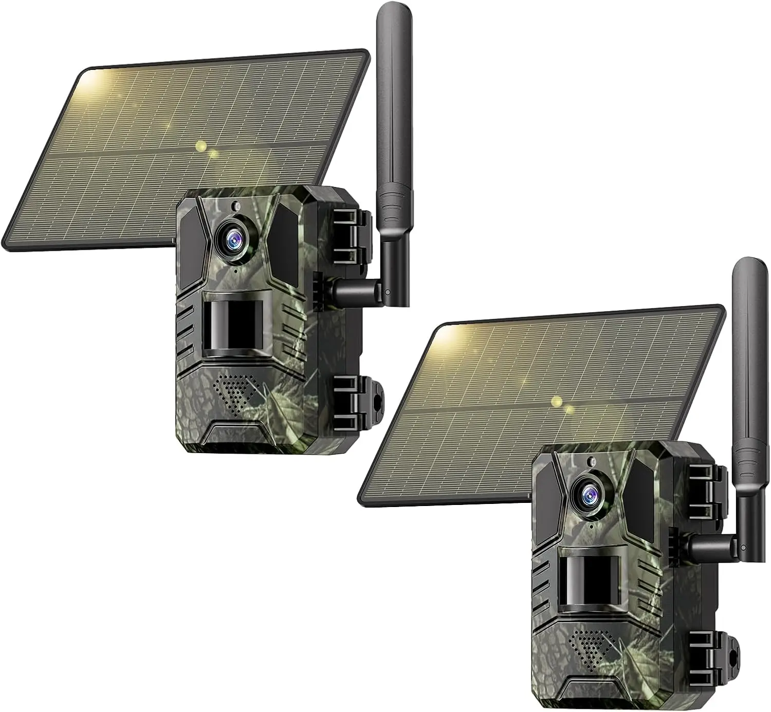 

4G LTE Cellular Trail Cameras 2 Pack,Live Streaming Game Camera Built-in SIM Card 0.2s Trigger Speed Motion Activated