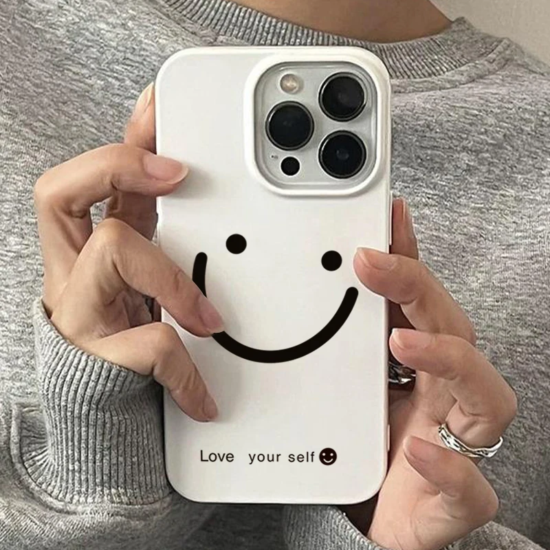 

Smiling Face Pattern Phone Case For iPhone 17 16 15 14 Pro Max Plus 11 12 13 Pro 16E 17 Air Shockproof Soft Silicone Back Cover