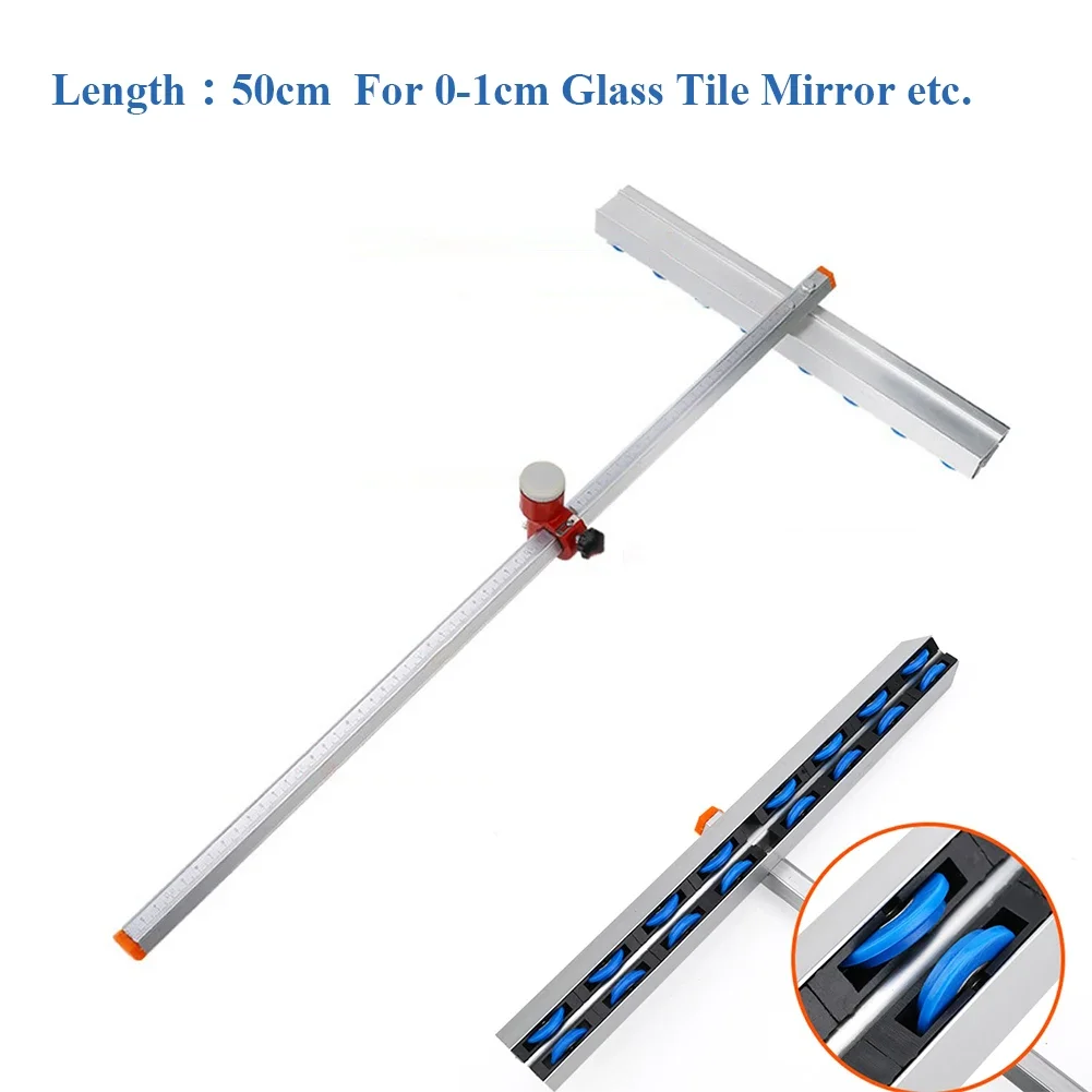 50cm/19.68'' Glass Push Roller Diamond Thick Tile Scraper For Glass, Tile And Mirror Glass Cutter Hand Tools