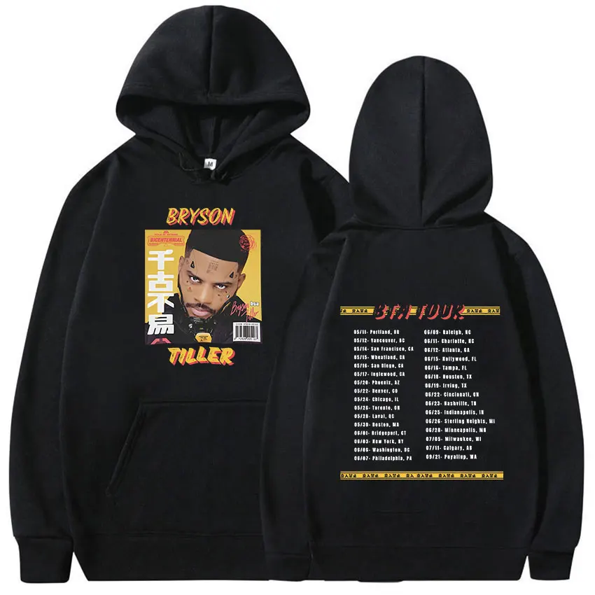 Rapper Bryson Tiller Bta Tour 2024 Print Hoodie Men's Hip Hop Fashion Pullover Sweatshirts Vintage Oversized Hoodies Streetwear