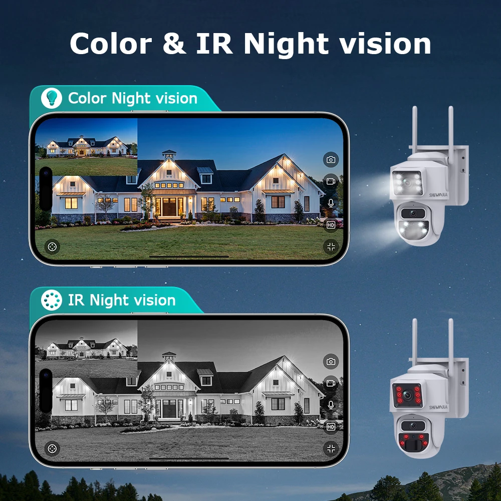 SHIWOJIA 4K عدسة مزدوجة 4G كاميرا تعمل بالطاقة الشمسية AOV 24/7 تسجيل كاميرا الأمن في الهواء الطلق 10010mAh بطارية تتبع السيارات كاميرا IP