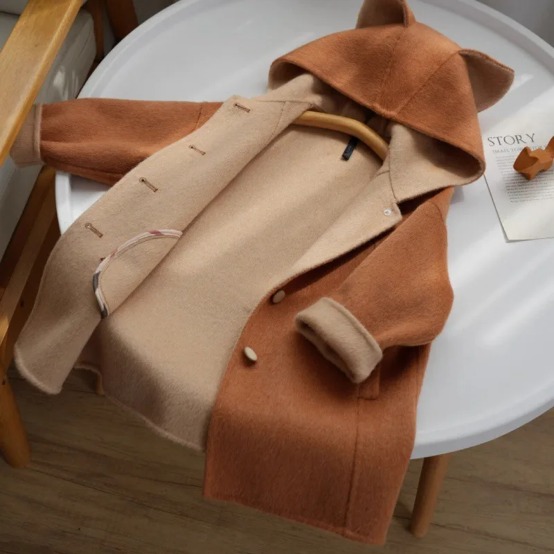 

Милое пальто с лисой для девочек, куртка с капюшоном, зимнее пальто для девочек, детская зимняя одежда для девочек, детская одежда Пальто Для Девочки 2025