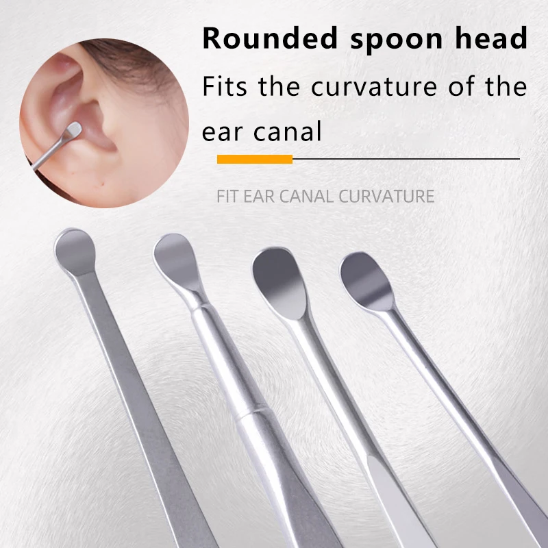 8 Pieces/batch Of Stainless Steel Earwax Spiral Rotary Ear Picker Ear Cleaner Portable Ear Cleaning Tool