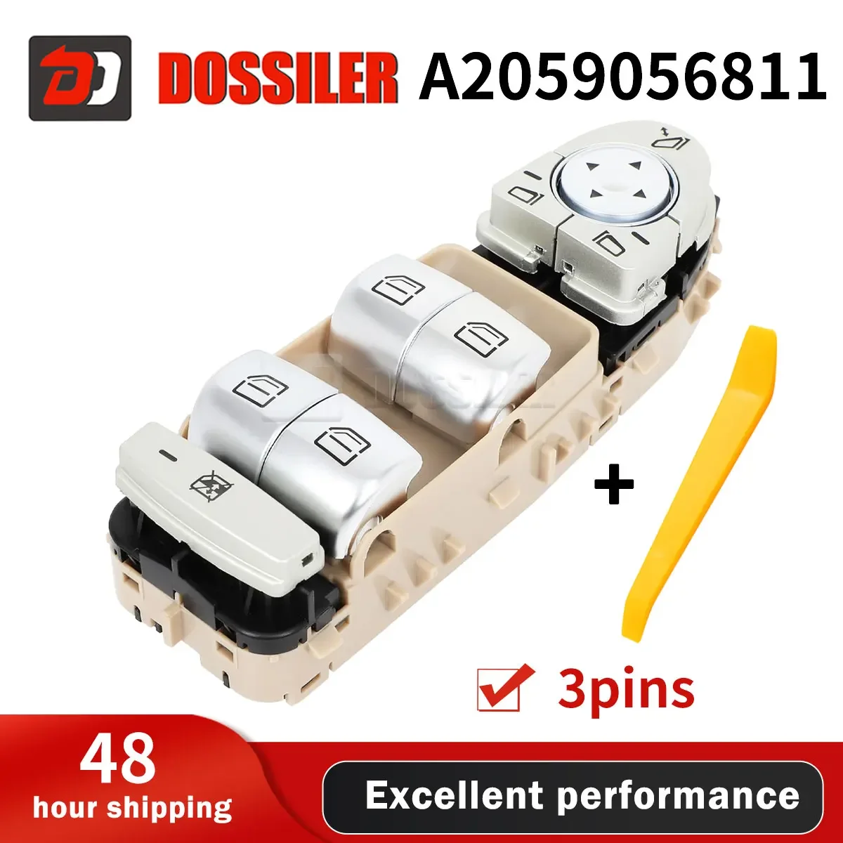 

A2059056811 Dossiler New Brand Power Window Switch For Mercedes Benz C Class W205 S205 X253 C200 C300 C350 Car accessories