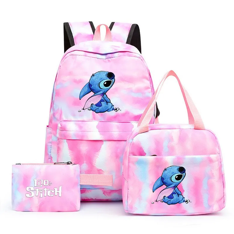 Stitch Three Piece Backpack Student Backpack Lunch Bag Three Piece Set For Men And Women Unisex Style Birthday Gift