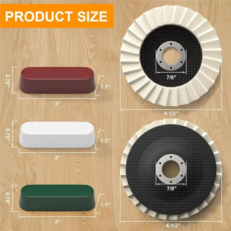 AB35-Roda Poles Wol & Kit Senyawa Roda Poles Aluminium Cakram Flap Felt Untuk Mesin Gerinda Sudut Untuk Kayu, & Otomotif