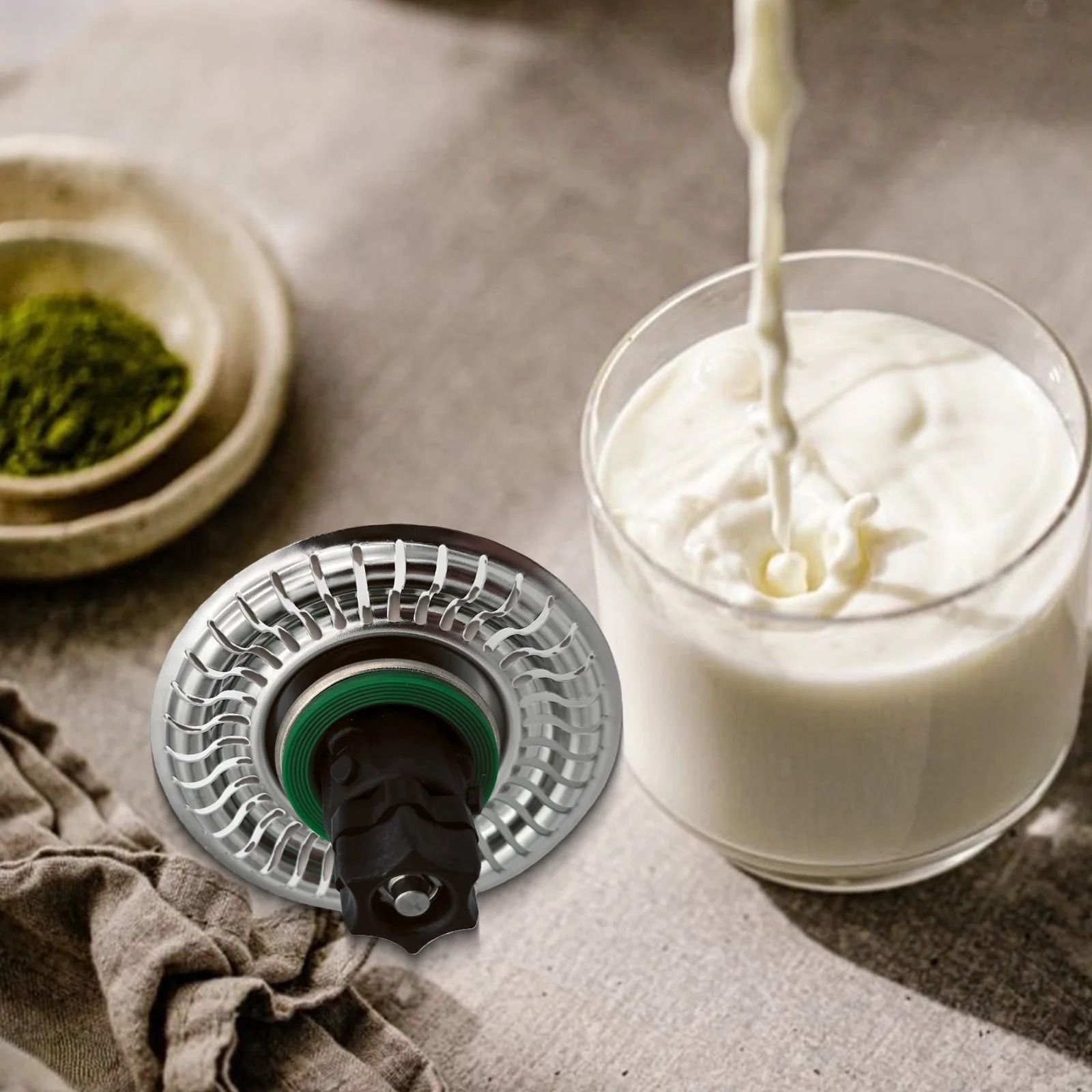For Thermomix TM7 Stainless Steel Milk Frother, Professional Frothing for Coffee Latte & Hot Chocolate, Includes Cleaning Brush