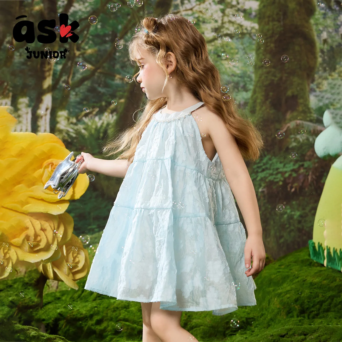 اسأل الأطفال الصغار بلا أكمام الصيف الفتيات الرقبة حبة الحمالة عطلة الرياح فستان الأميرة #2