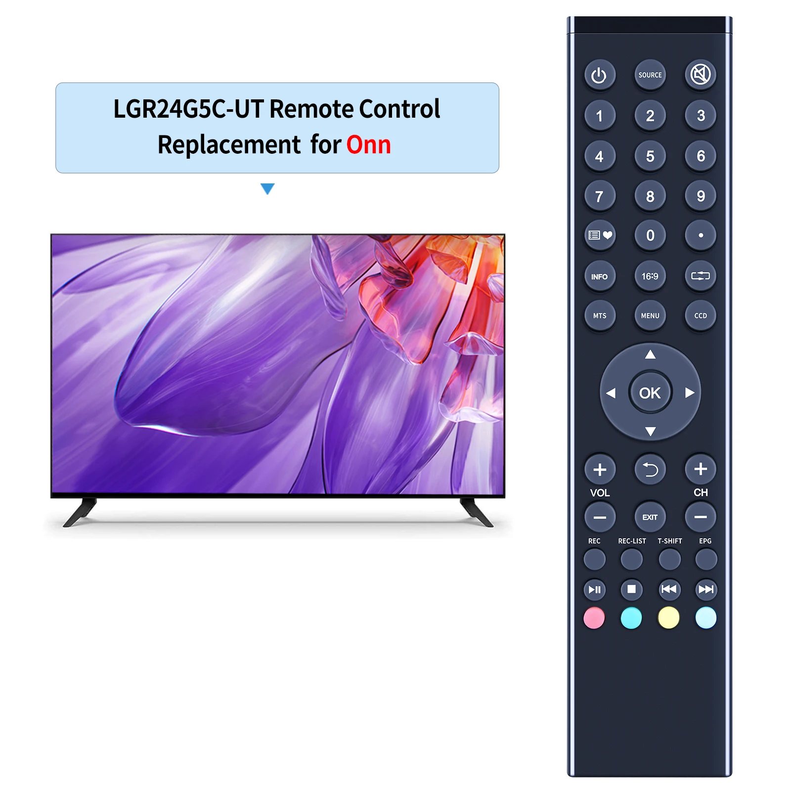 New Remote Control For Onn LED 24 HD / LGR24G5C-UT Television