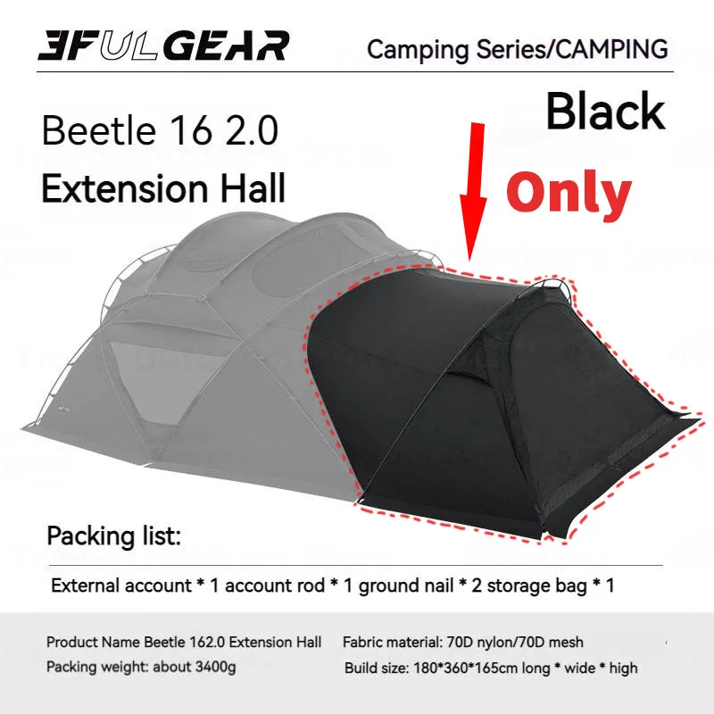 3fulgear【beetle16 2.0】BLACK Beetle16 2.0 - 3F UL GEAR Ultralight Outdoor Gears