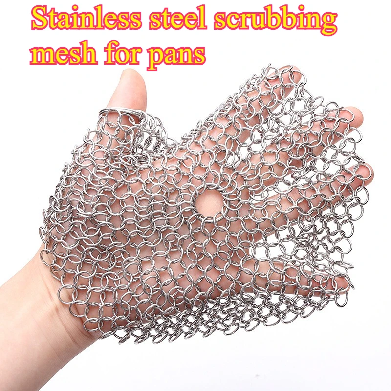 

316 Stainless Steel Metal Mesh Pot Pan Cookware Scrubber Ring Kitchen Cleaner Efficient Durable Rust Resistant Home Use