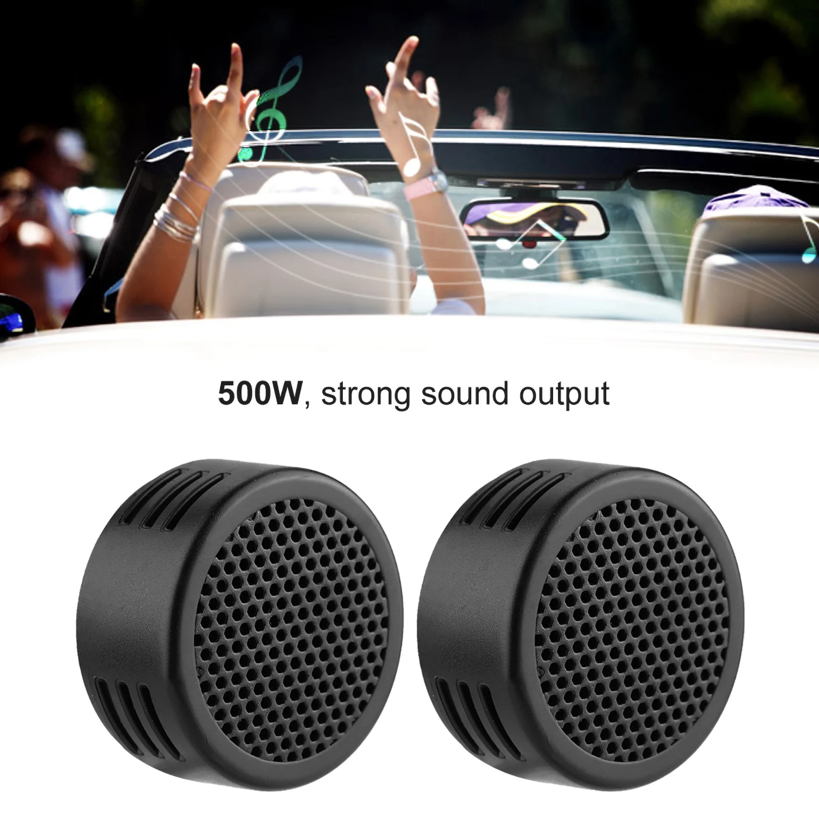 Black 12V 500W Mini Car Speaker Audio Tweeter 35mm 98dB Loudspeaker Automobile Speaker