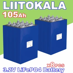 8pcs LiitoKala 3.2V 100Ah 105Ah lifepo4 battery cells DIY 12V 24V 48V electric vehicle RV solar cell pack EU/US duty-free