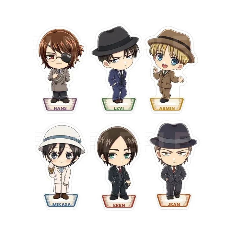Game Jean Hange Zoe Hans Armin Arlert Levi Ackerman Mikasa Eren Yeager Acrylic Stand Doll Anime Figure Model Cosplay Toy Gift