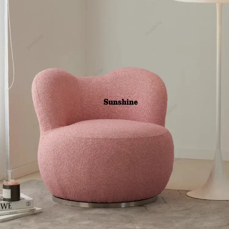 

TDModern fabric small sofa living room study, round stool