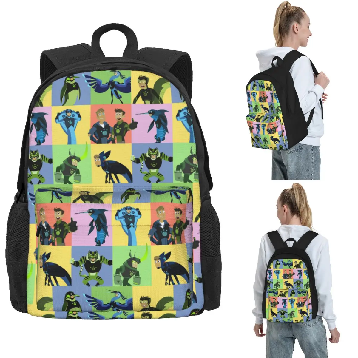 

Рюкзаки Wild Kratts Creature Powers для мальчиков и девочек, сумка для книг, большая вместительная школьная сумка для студентов, рюкзак для ноутбука, сумка на плечо