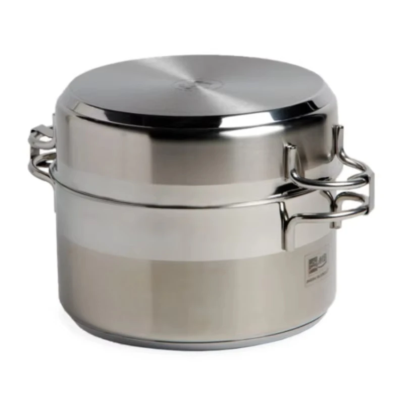 7pcs Nesting Stainless Steel Cookware Set Professional Marine Grade Pots and Pans for Boat RV Camping Space-Saving Design