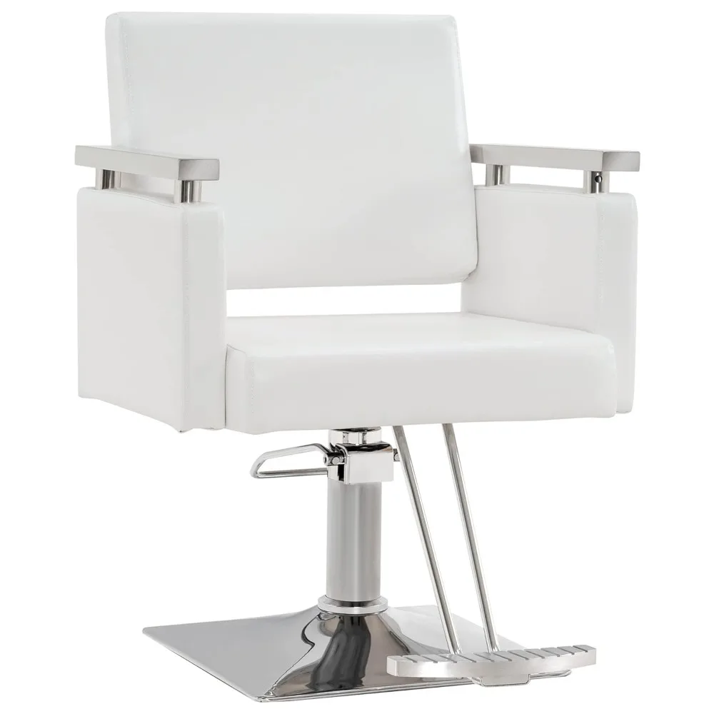 

Classic Hydraulic Barber Chair Styling Salon Chair for Hair Stylist Beauty Spa Equipment 8808 (White)