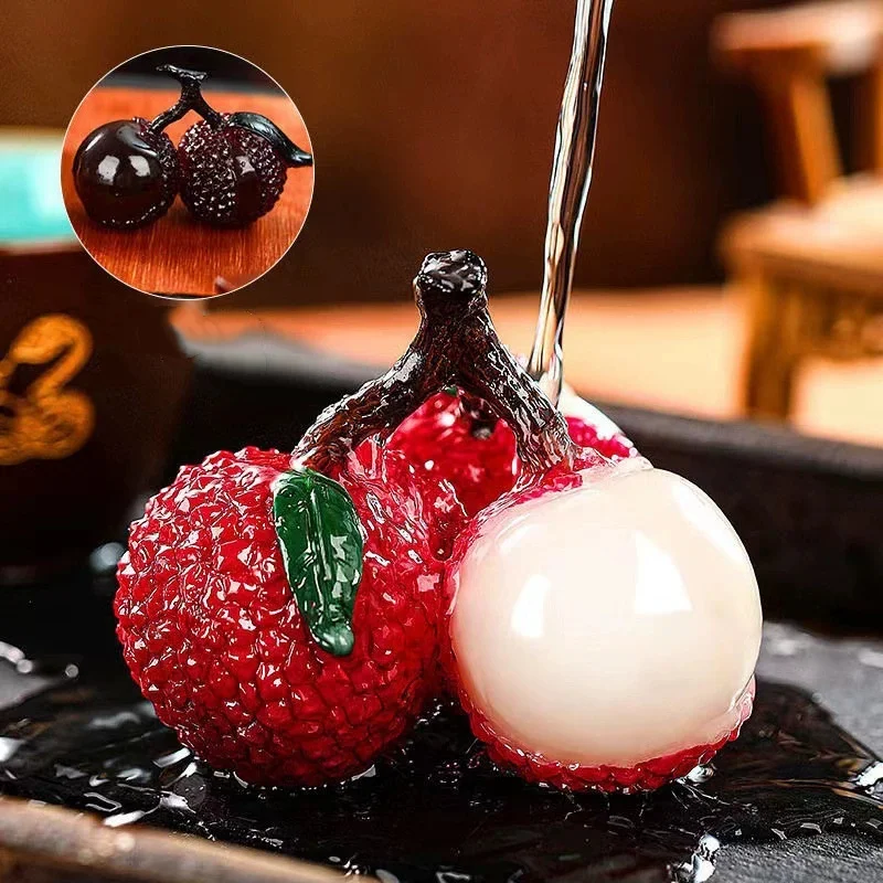 

Color Change Litchi Tea Pet Gong Fu Tea Ceremony Accessories Decoration for Living Room Tea PetsTea Set Accessories Decoration