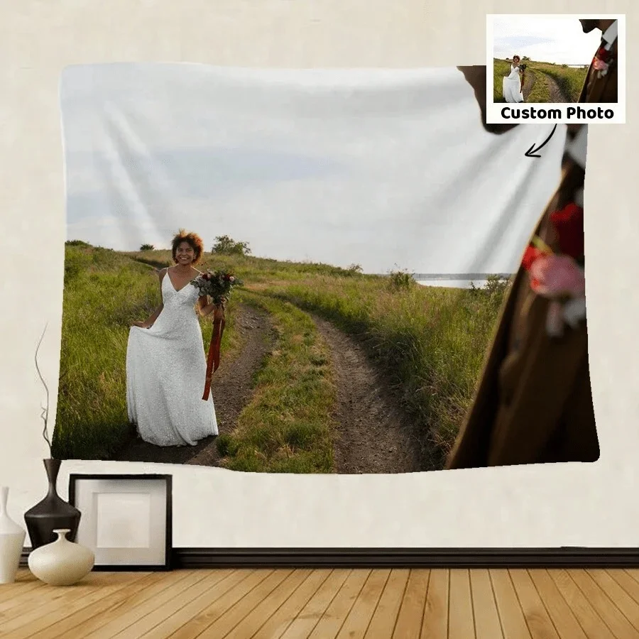1Pc personalized picture tapestry, suitable for birthdays, dormitories, weddings, themed parties, Halloween, Christmas
