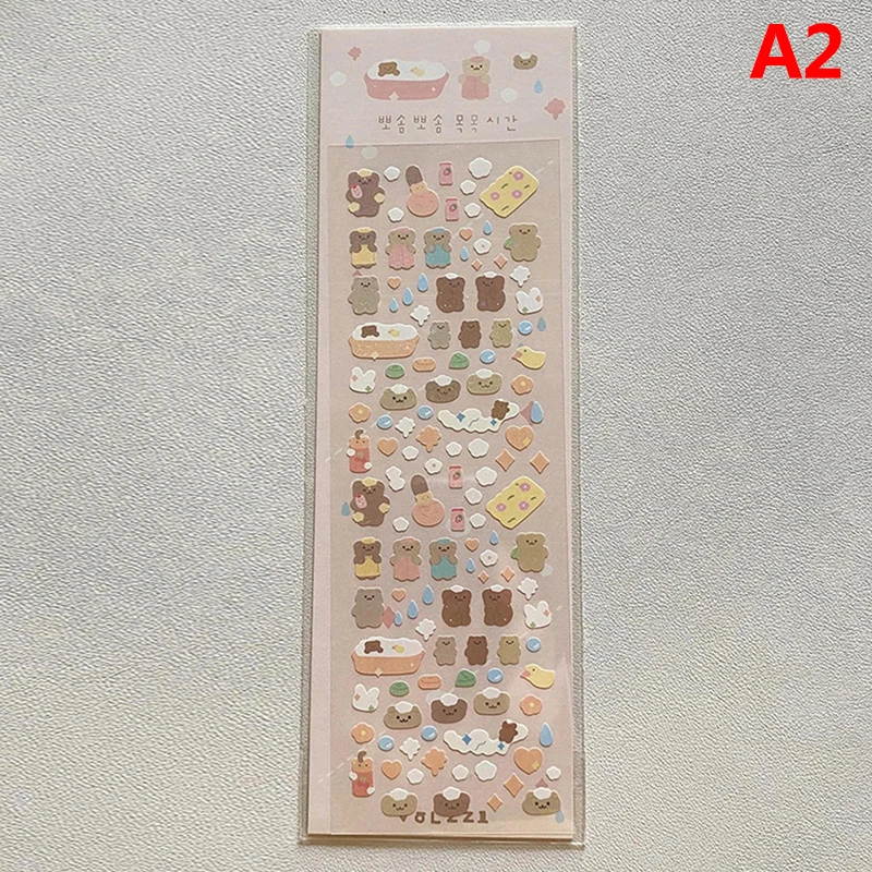 1Pc Korean Popular Cartoon Bunny Bear Laser Sticker Scrapbooking Stick DIY Material Stationary Kawaii Art Decoration Supplies