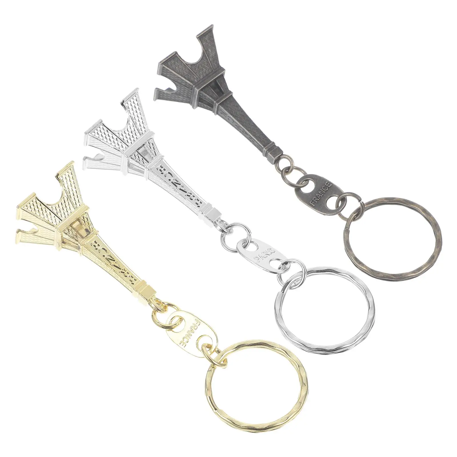 

3 Pcs Eiffel Tower Keychain Zinc Alloy Delicate Charms Jewelry Cell Phone Bag Pendant Decor Craft Ornaments Gift Box