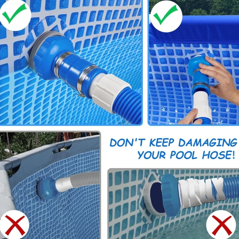 Universals Swimming Pool Hose Splitter Connector With Stainless Steel Clamps