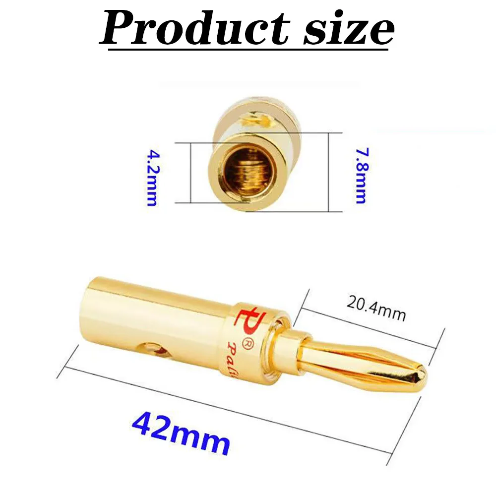 

50pcs Gold Plated Pure Copper Budweise Banana Plug Speaker Plug Audio Adapter for Speaker Wire Amplifier Red Black
