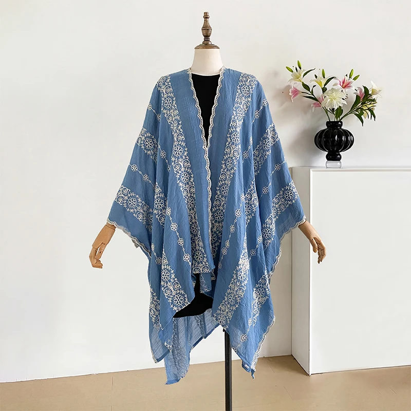 

Летнее пляжное платье-кардиган из шифона с рукавами «летучая мышь», свободного кроя, для женщин, с меховыми помпонами, для пляжа и отдыха