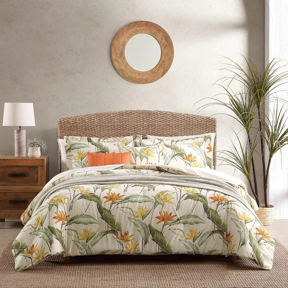 

Bahama - King Comforter Set, Reversible Cotton Bedding with Matching Shams & Bonus Throw Pillows, All Season Home Decor