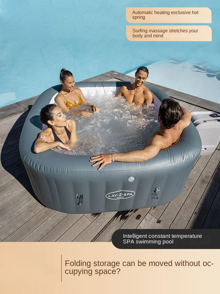 

Inflatable Tub Spa Outdoor Hot Spring Bath Inflatable Heated Swimming Pool Bath Barrel Home Massage Bathtub