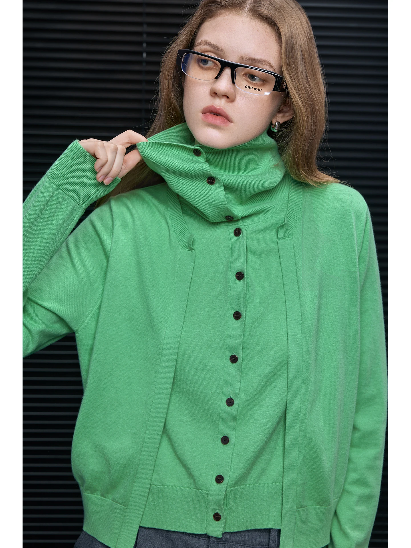 

Ladies Knitted Sweater Cardigan Fake Two-Piece Lazy Sle Spring 2026 New Arrival Street Faion Loose Fit Long Sve