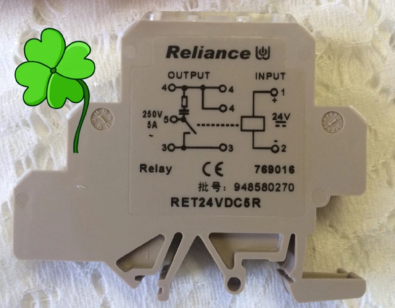 On-the-shelf Reliance 769016 RET24VDC5R 1NO Guide Rail Mounting Wafer Relay