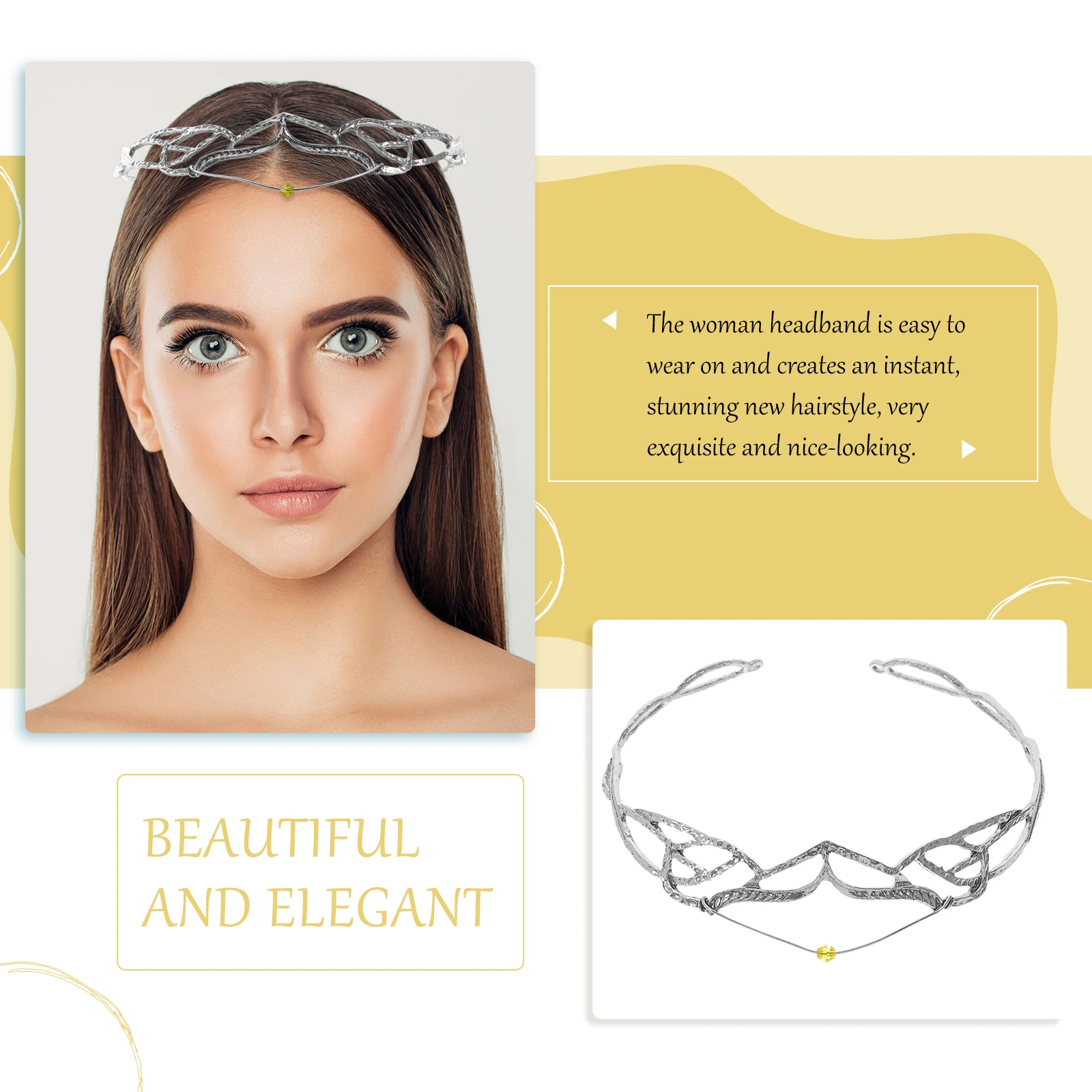 

Crown Headband Wedding Hair Accessories for Women Tiara Headbands Vintage Headdress Bride Alloy Bridal