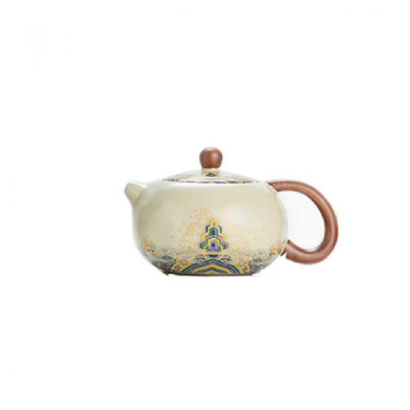 

New Ru Kiln Kung Fu Tea Set Luxury Home Use Teapot Single High-end Ceramic Gaiwan Gongdao Cup Tea Cup