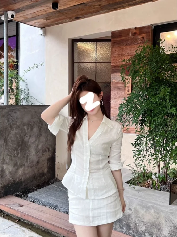 

Professional Pure Desire Women's Fashion Slim Fit Top And Skirt Set Summer Season Short Sleeve round Neckline Two Piece Suit