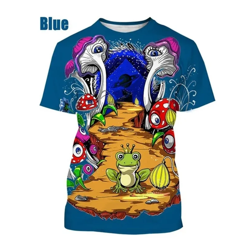 Mushroom 3D Printing T Shirt Plant Pattern Round Neck Short Sleeve Forest Fashion Casual Unisex Tops Tshirt High Quality T-shirt